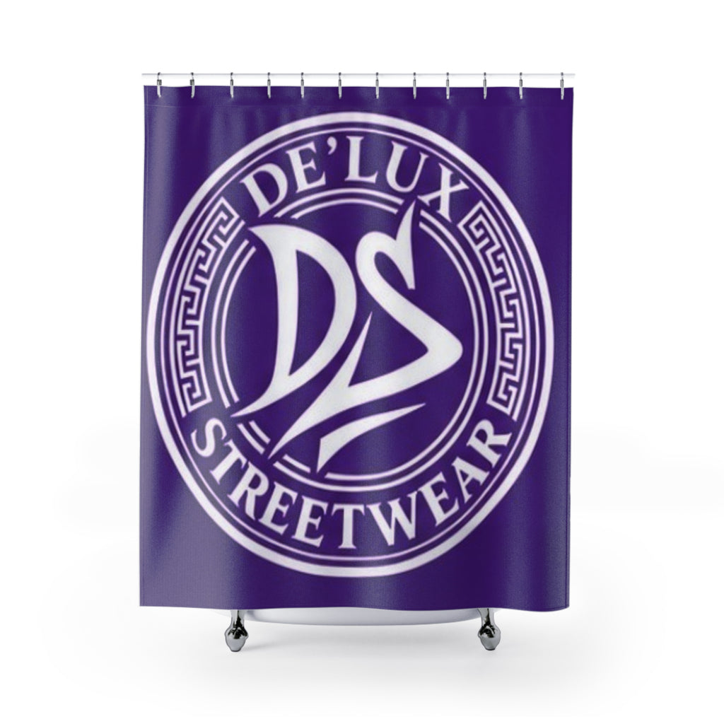 Shower Curtain — De'Lux Streetwear Logo Purple Bath Curtain