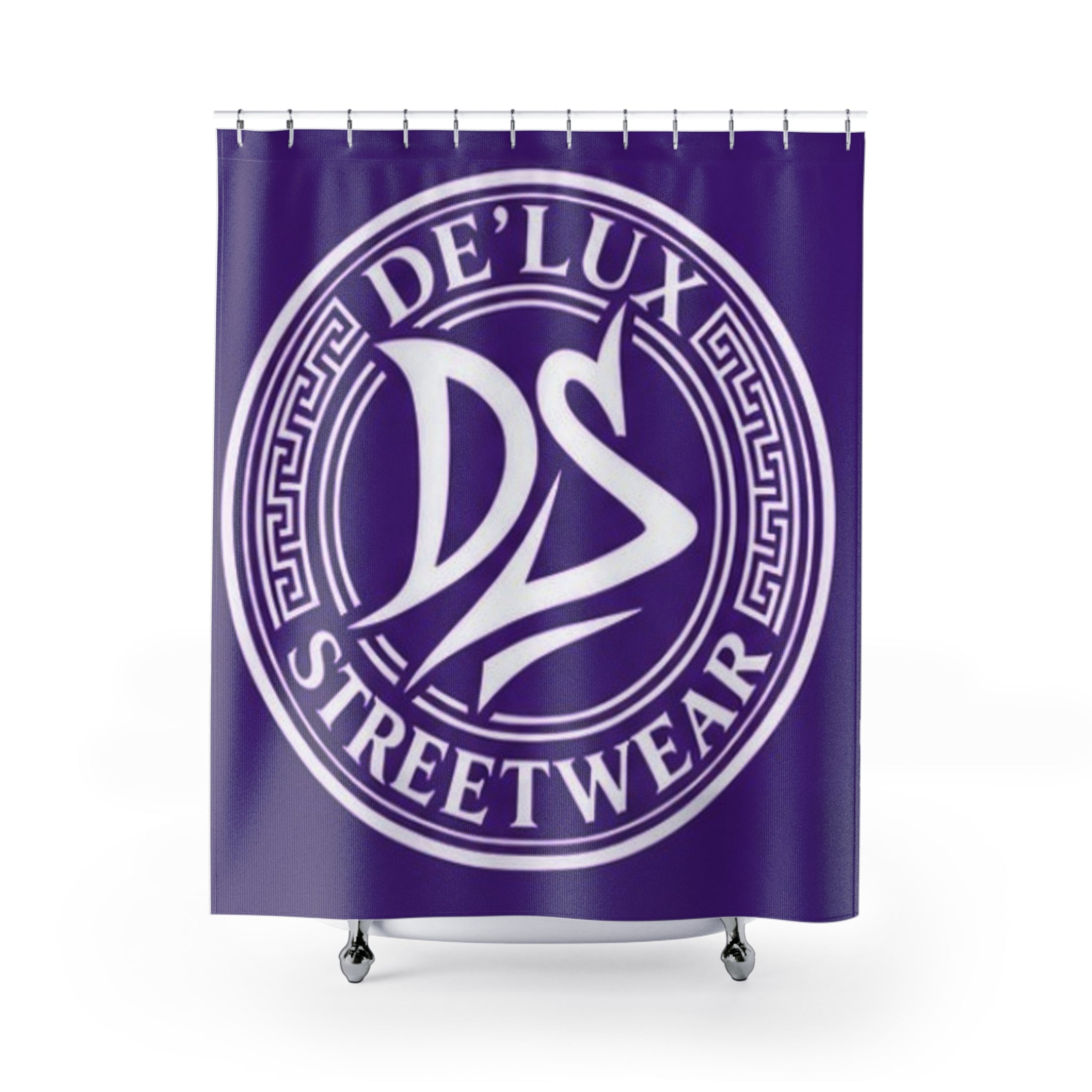 Shower Curtain — De'Lux Streetwear Logo Purple Bath Curtain