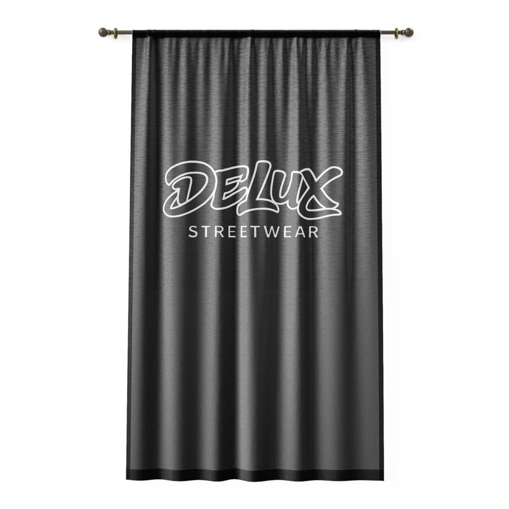 Delux Streetwear Window Curtain — Black Logo Drapery