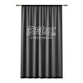 Delux Streetwear Window Curtain — Black Logo Drapery