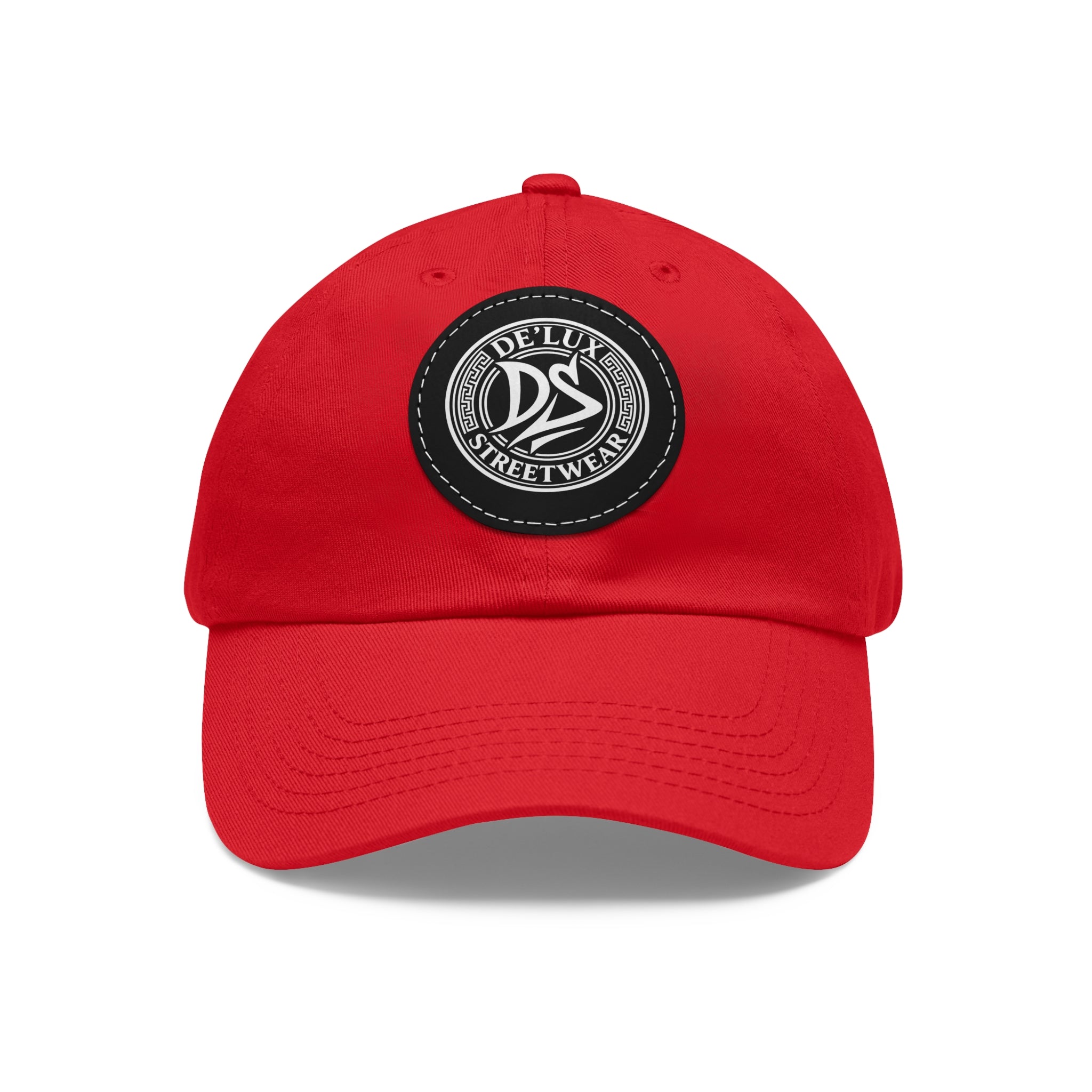 Deluxe Streetwear Leather Patch Dad Hat — Round Logo Cap