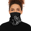 Delux Streetwear Lightweight Neck Gaiter – Black Logo Face Mask Scarf
