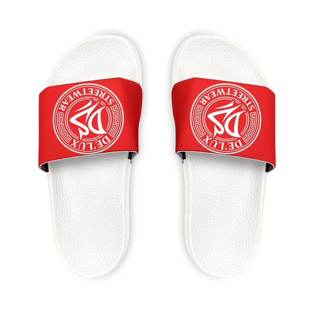 Men's Slide Sandals — Red Deluxe Streetwear Logo Slides