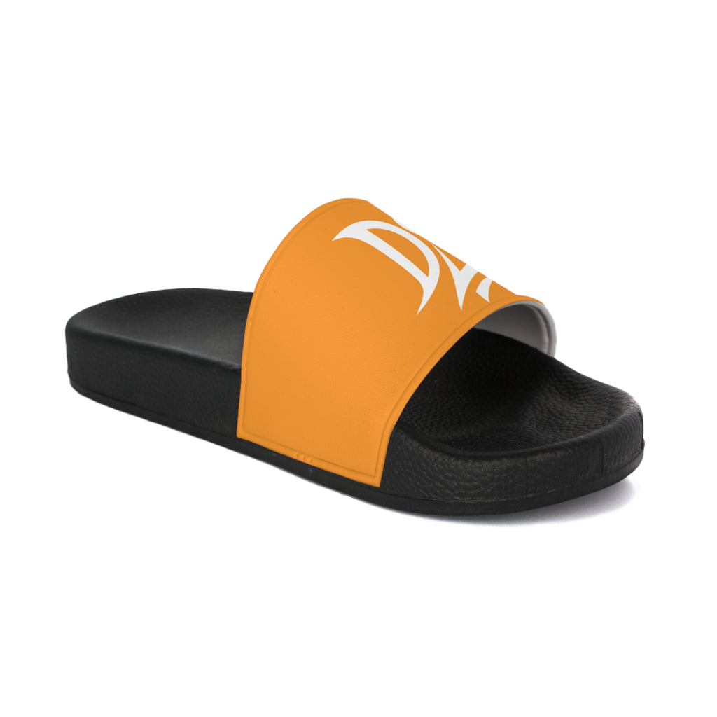 DeLUX Men's Black & White Logo Slide Sandals — Comfortable Pool, Beach & Casual Slides