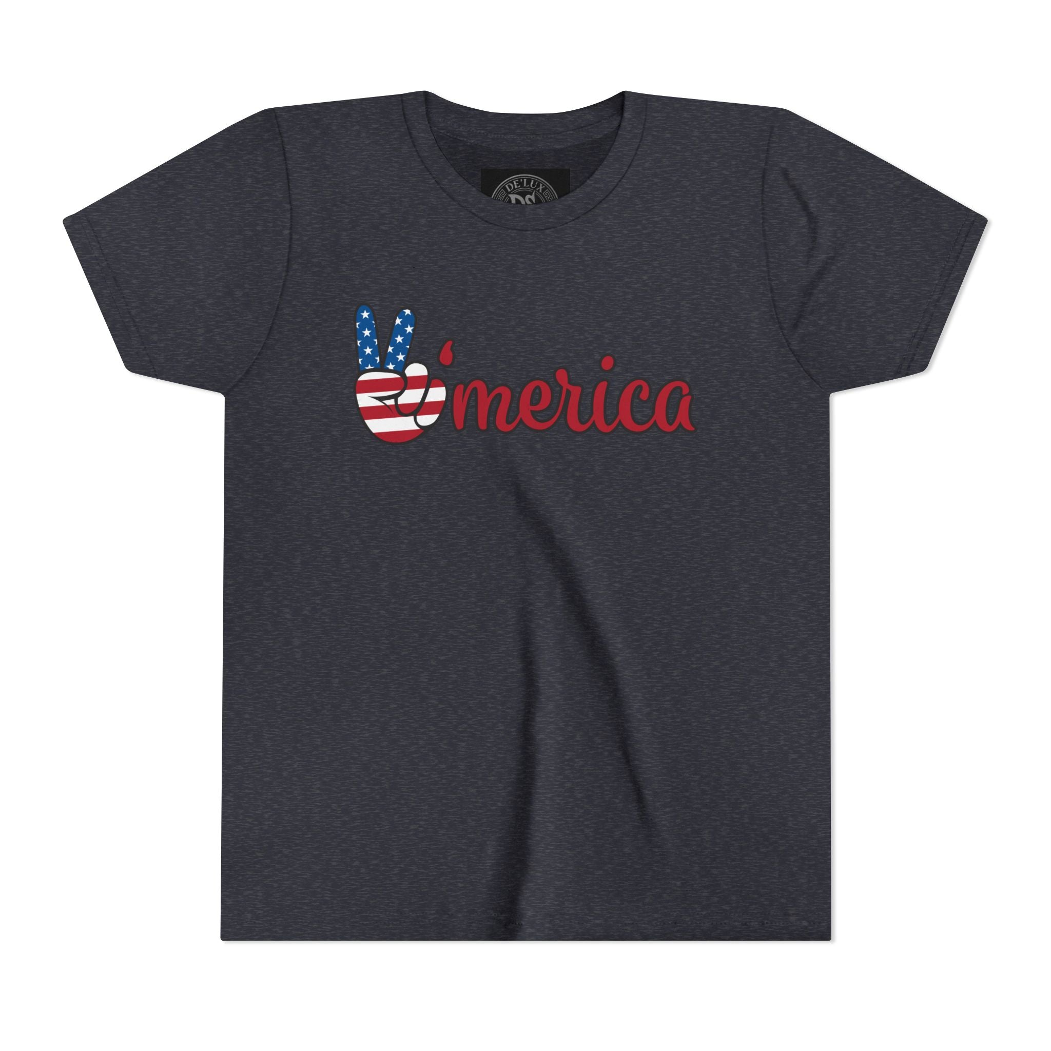 'Merica Peace Sign Youth Tee - Patriotic Fourth of July Kids Shirt