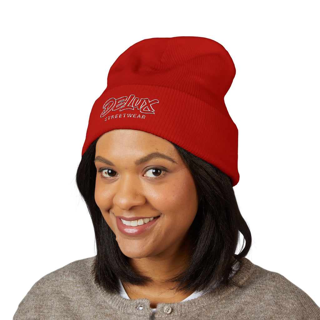 Delux Streetwear Embroidered Cuffed Beanie — Bold Knit Hat