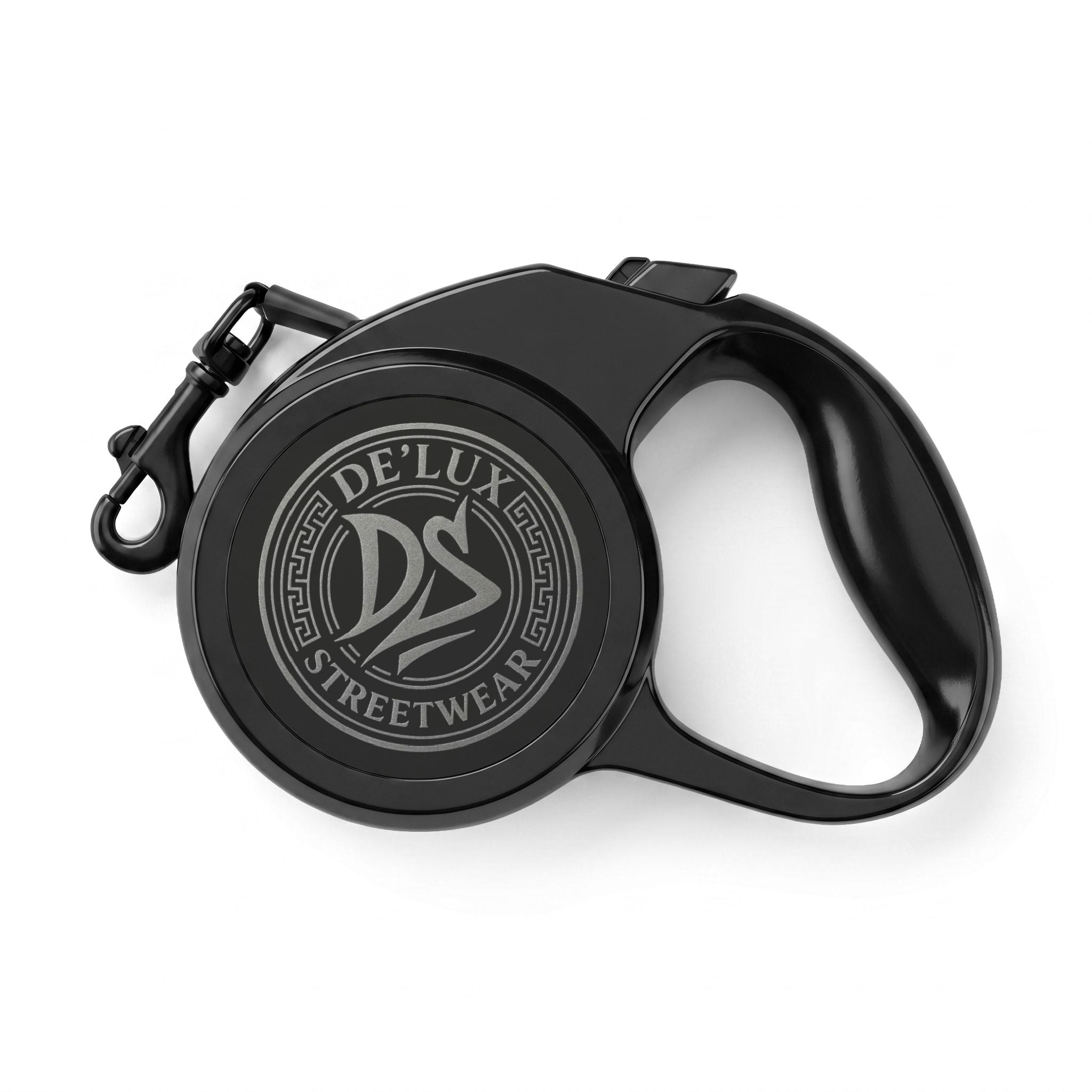 Retractable Pet Leash — Black DS De'Lux Streetwear Logo