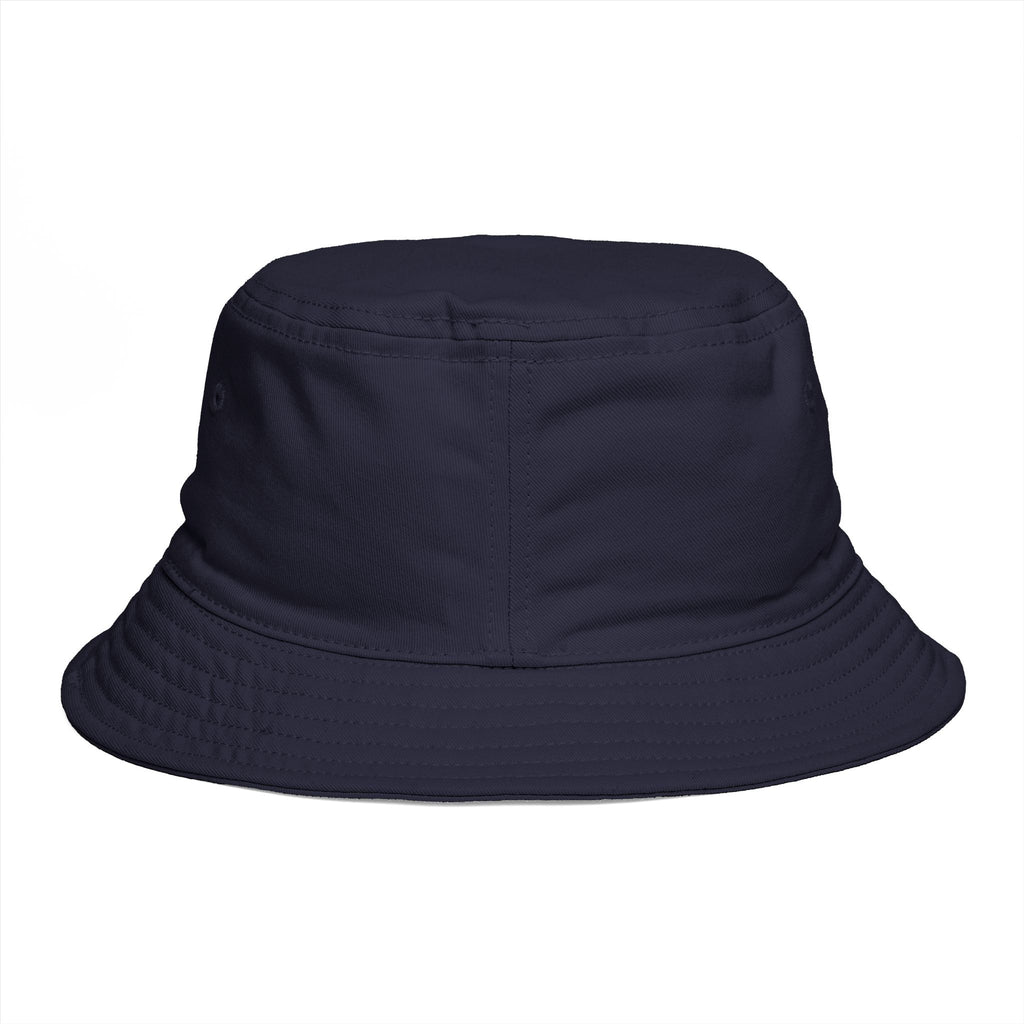 DELUX Brown Bucket Hat — Retro Logo Casual Sun Hat