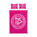 De'Lux Streetwear Pink Cotton Bed Set – Bold Logo Duvet Cover & Pillowcases