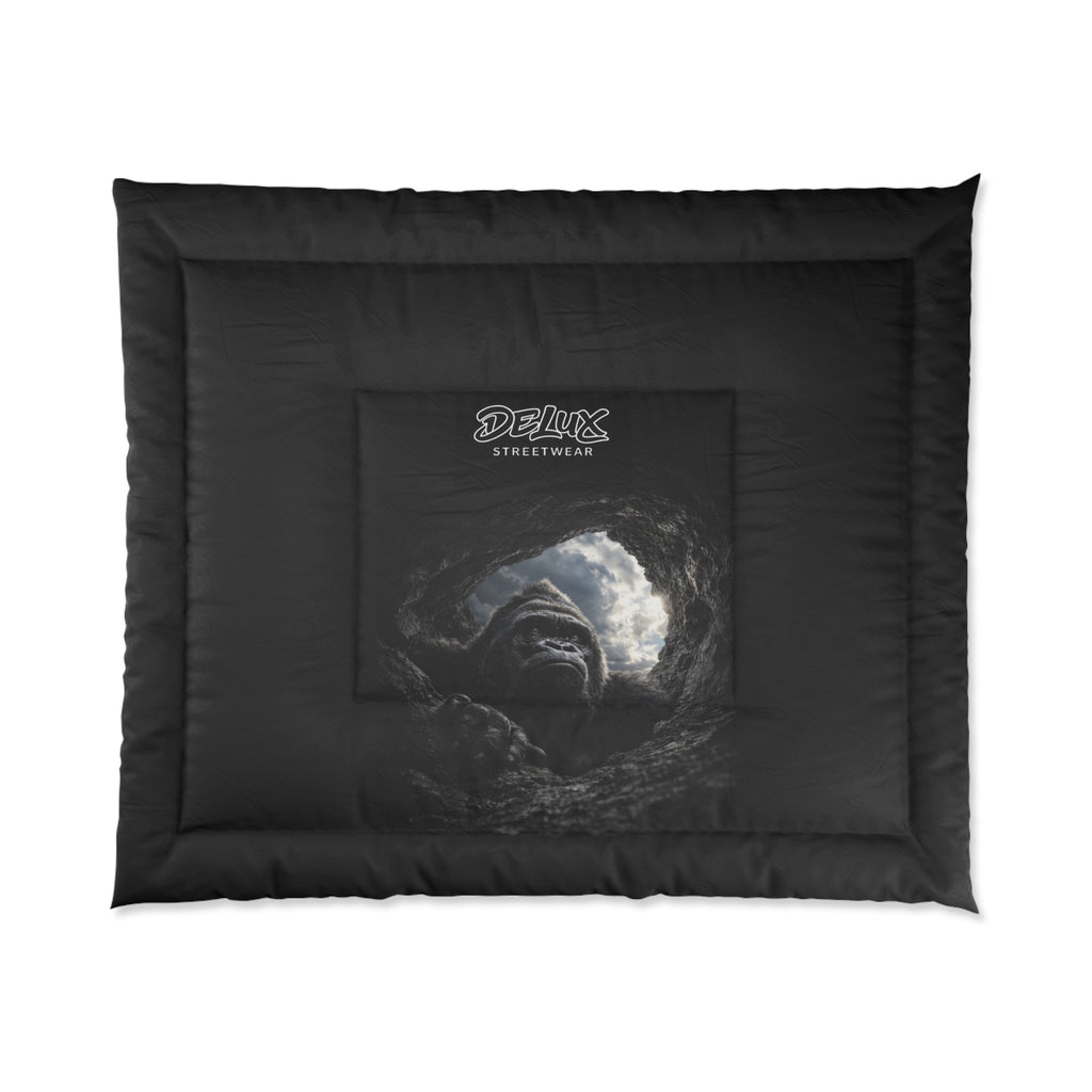 Kong Cave Black Comforter — Delux Streetwear Graphic Bedding