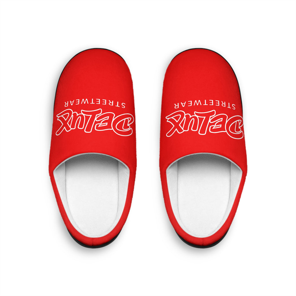 Relax Streetwear Men's Red Indoor Slippers — 'RELAX STREETWEAR' Cozy Home Slides