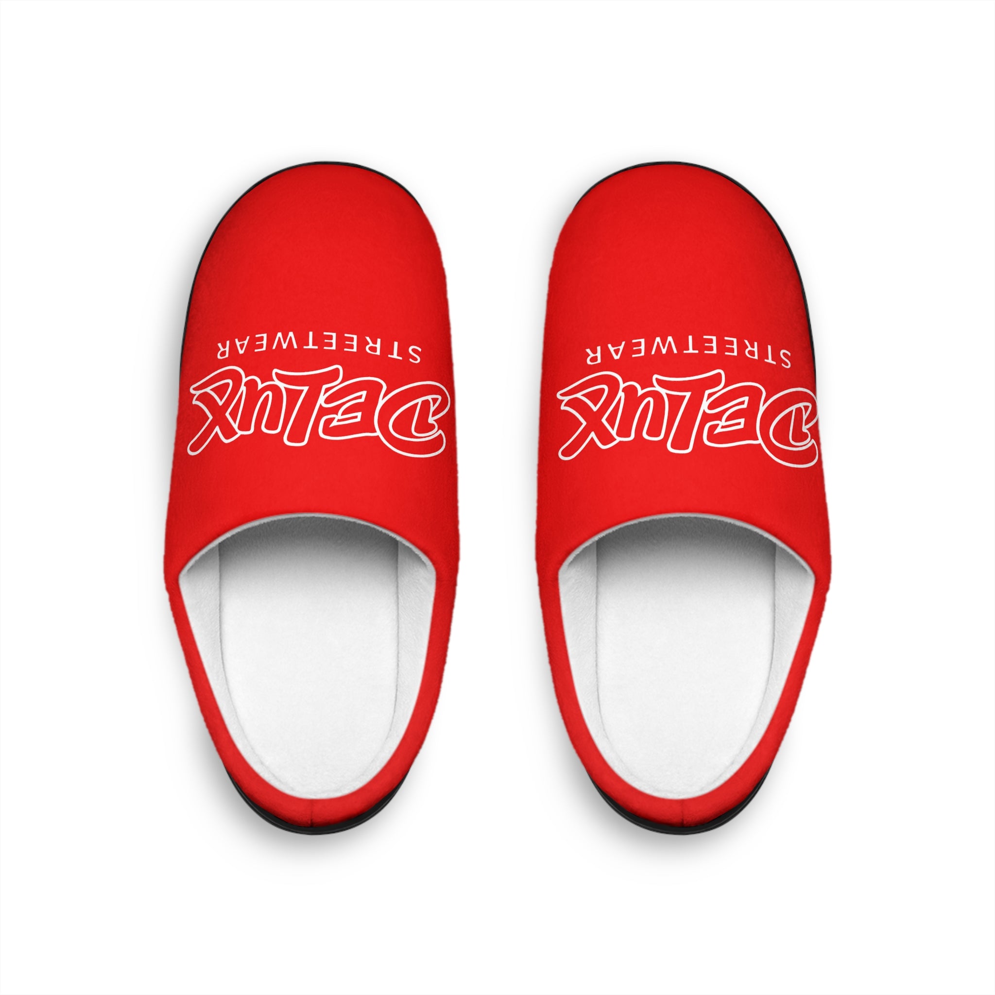 Relax Streetwear Men's Red Indoor Slippers — 'RELAX STREETWEAR' Cozy Home Slides