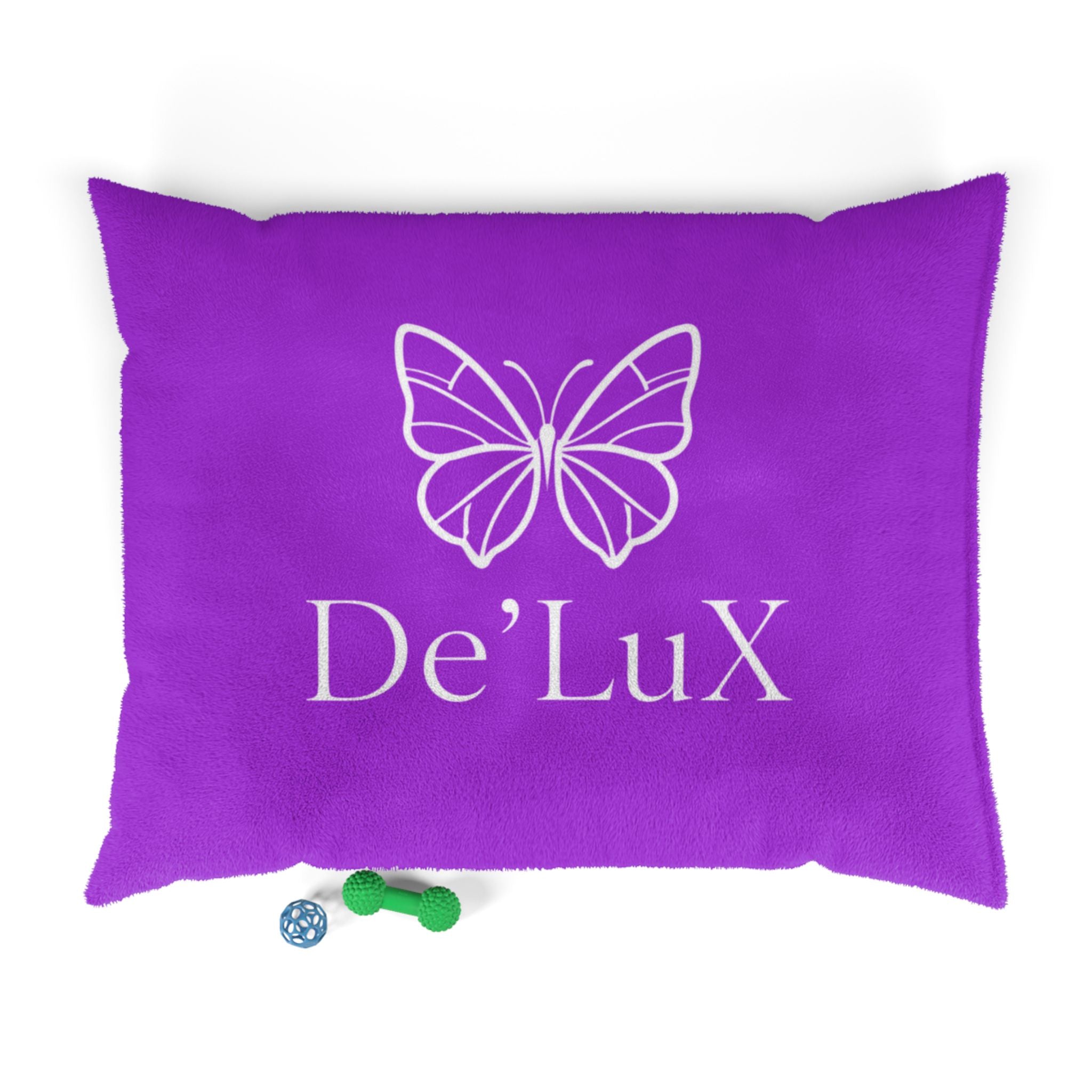 De'LuX Purple Butterfly Pet Bed — Luxury Plush Dog & Cat Cushion