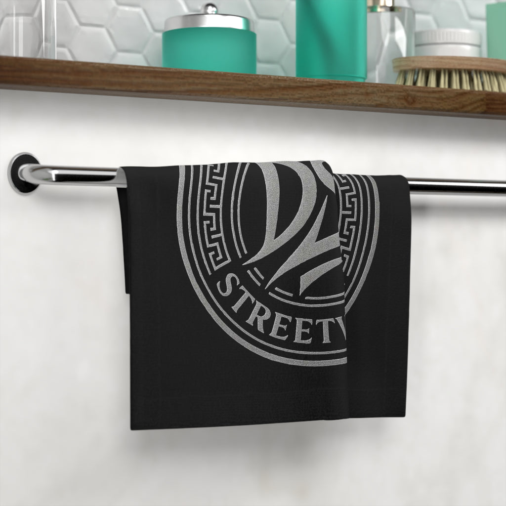 DS De'Lux Streetwear Logo Face Towel - Black/White Cotton Hand Towel