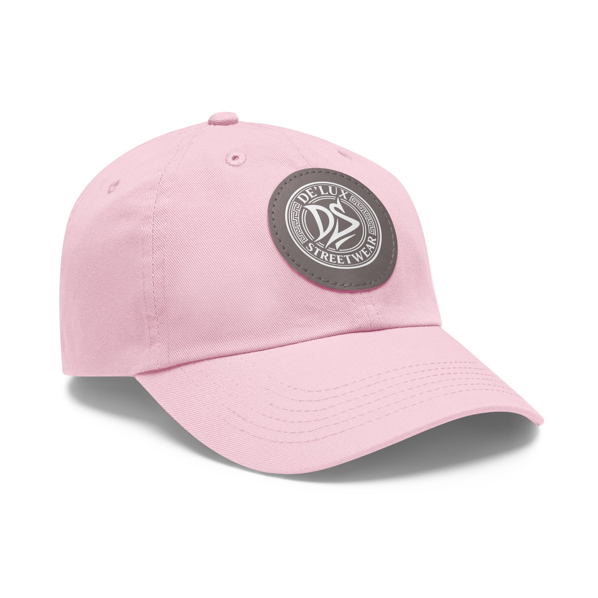 Deluxe Streetwear Leather Patch Dad Hat — Round Logo Cap