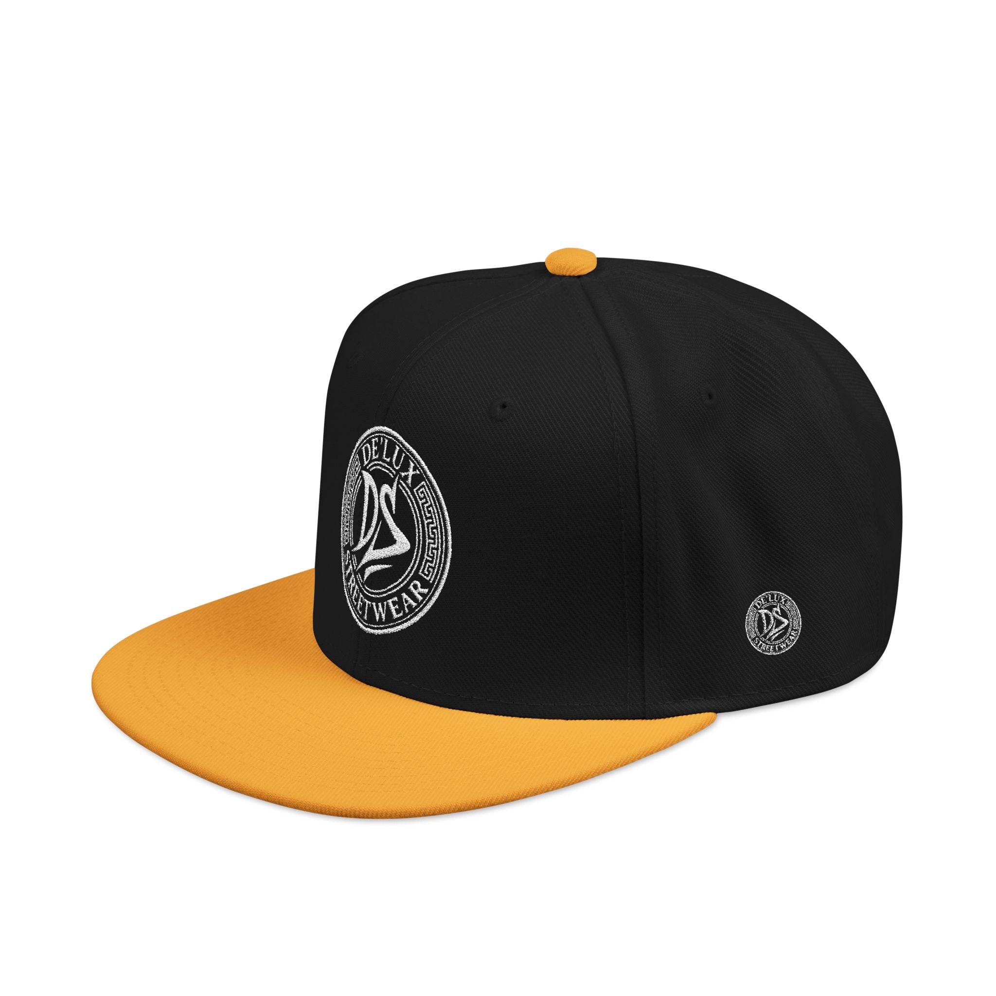 Embroidered Snapback Hat — Vintage Circle Logo Streetwear Cap