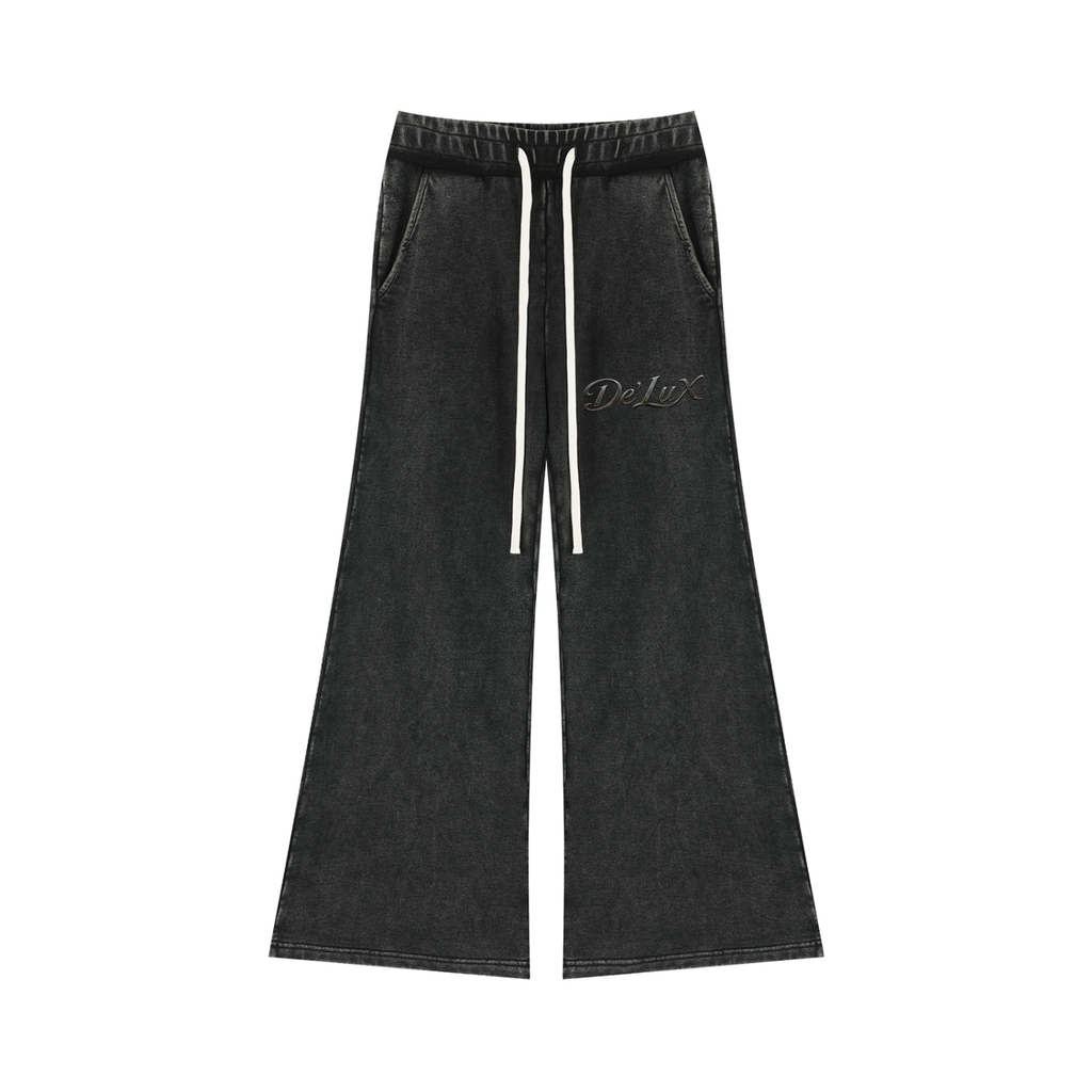 DeLuX Women’s Mineral Wash Flared Leg Sweatpants