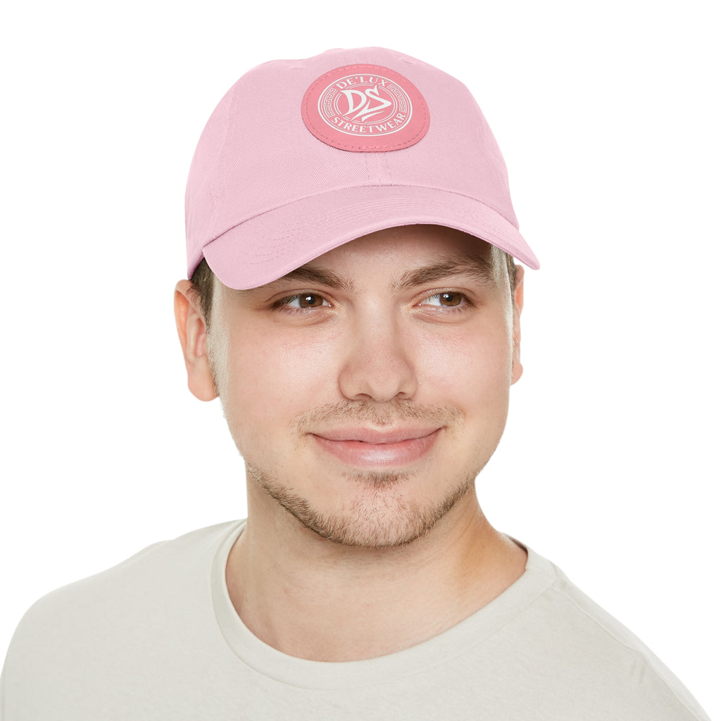 Deluxe Streetwear Leather Patch Dad Hat — Round Logo Cap
