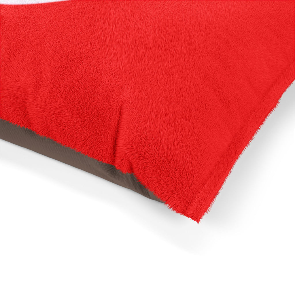 Red De'Lux Streetwear Pet Bed — Plush Logo Cushion for Dogs & Cats