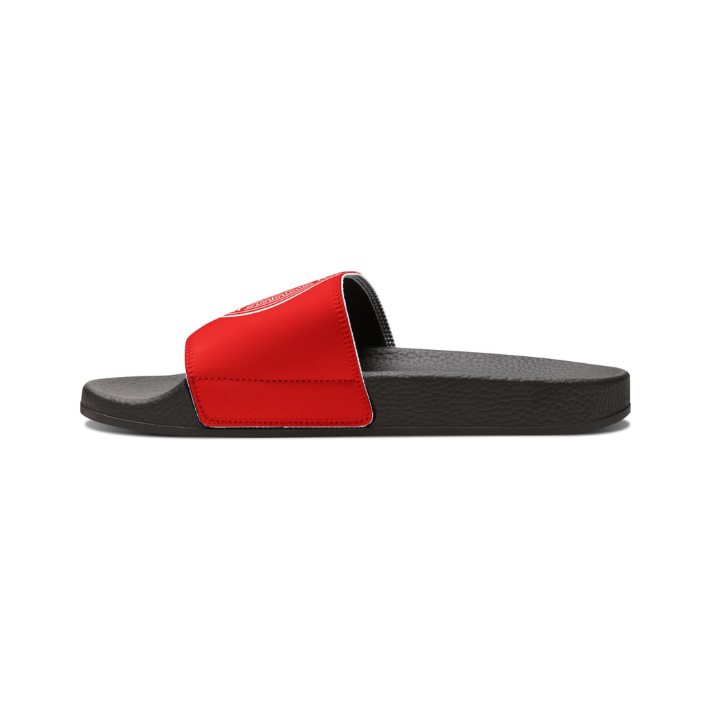 Men's Slide Sandals — Red Deluxe Streetwear Logo Slides
