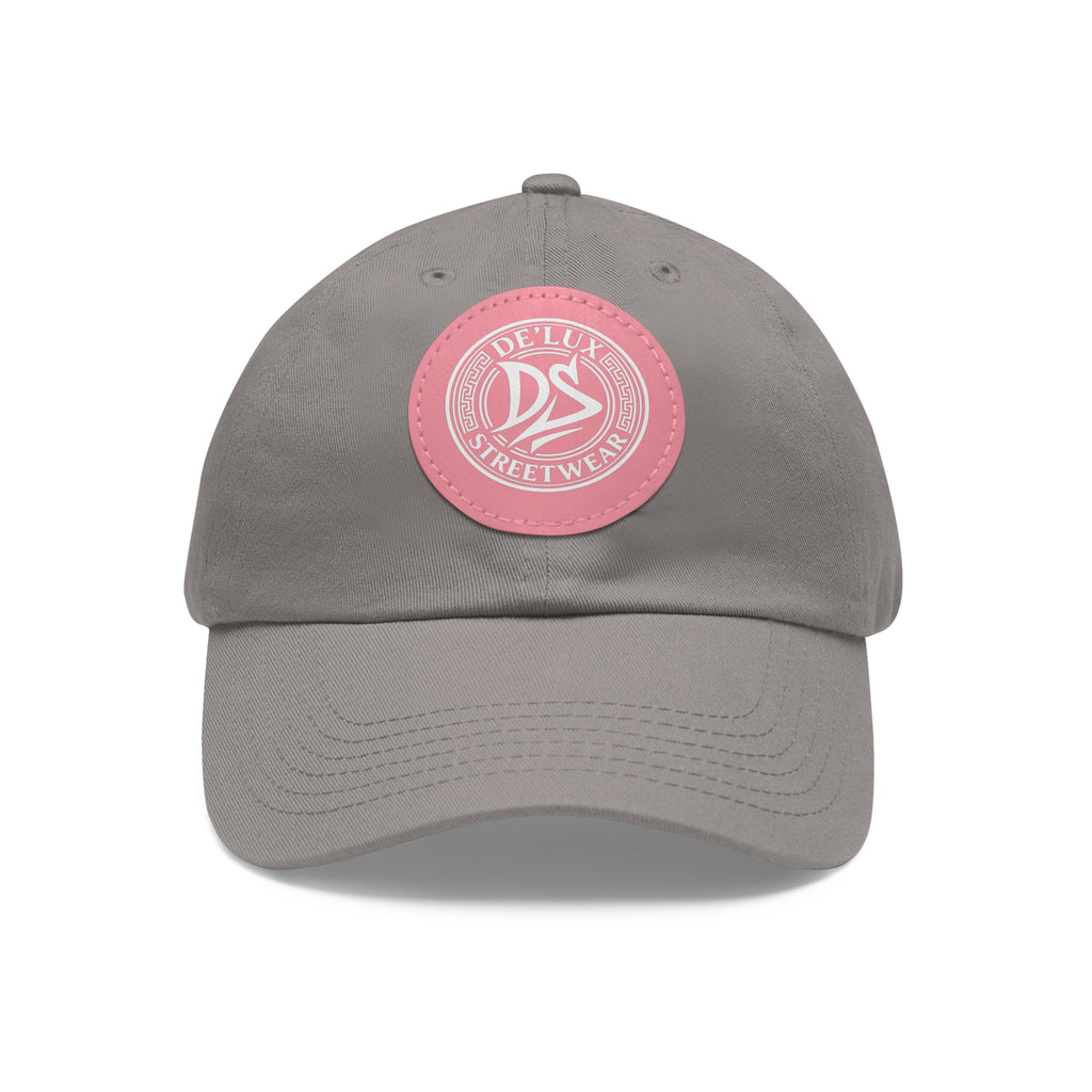 Deluxe Streetwear Leather Patch Dad Hat — Round Logo Cap