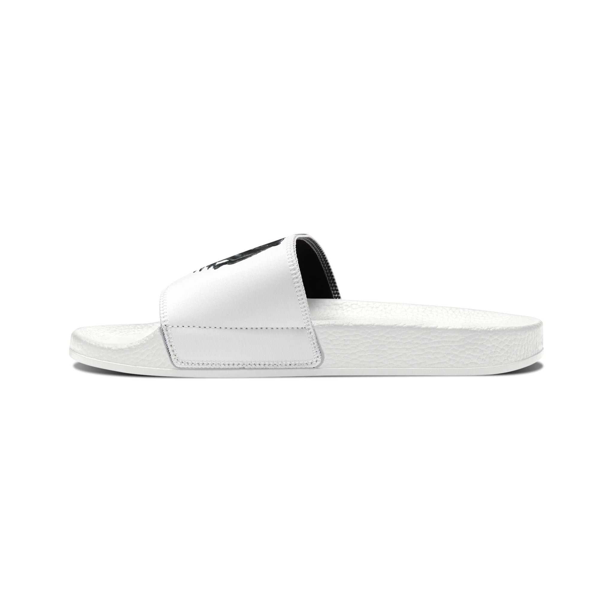 Slide Sandals — Men's White DeLuX Logo Removable-Strap Slides
