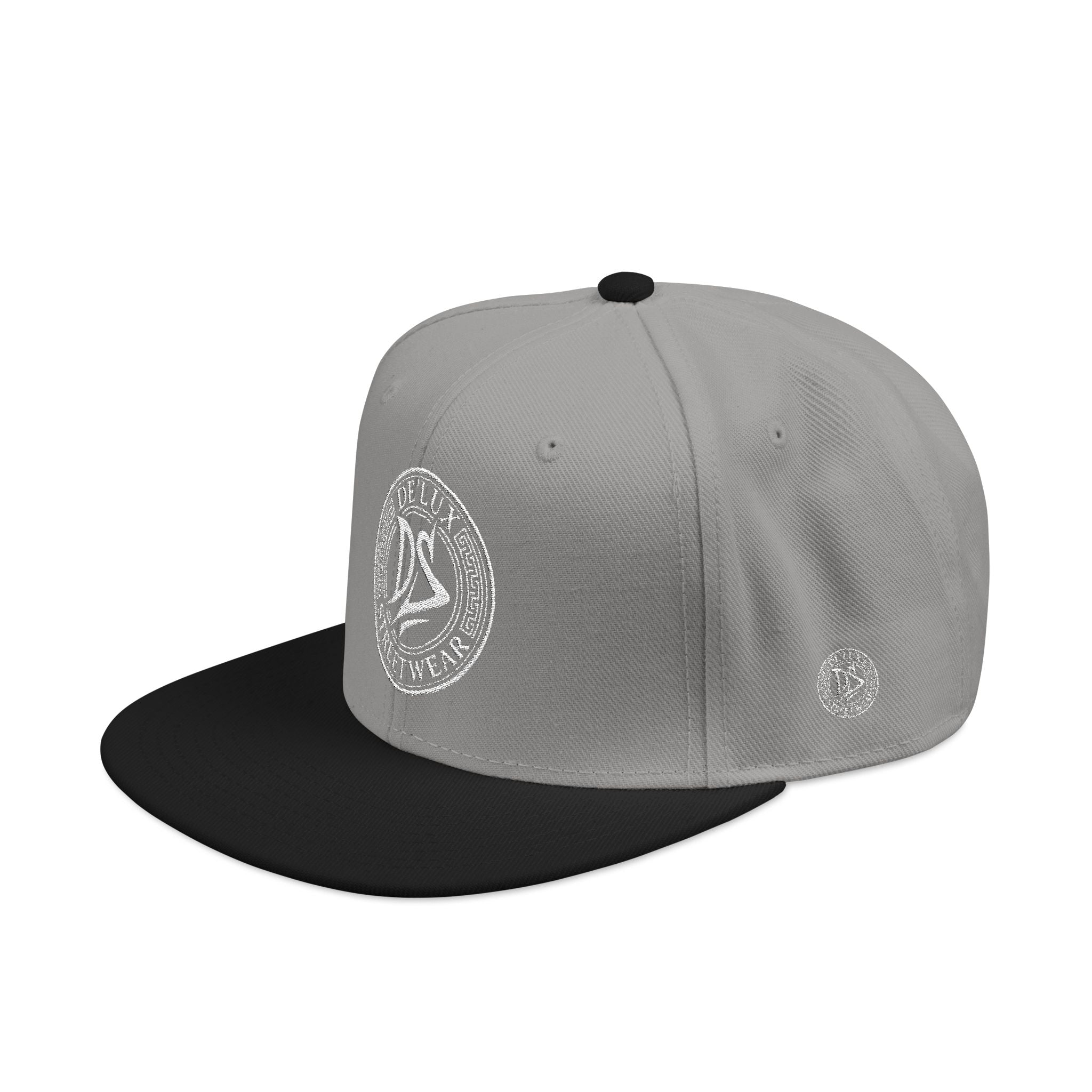 Embroidered Snapback Hat — Vintage Circle Logo Streetwear Cap
