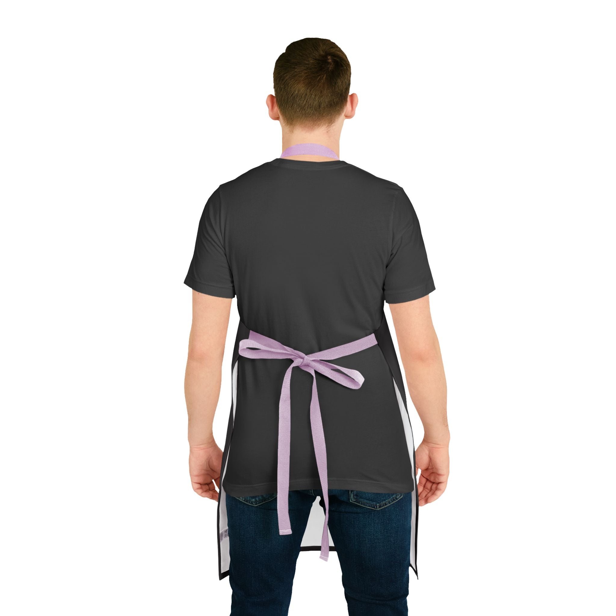 De'Lux Streetwear Logo Apron — Black Chef Apron with Bold Circular Emblem