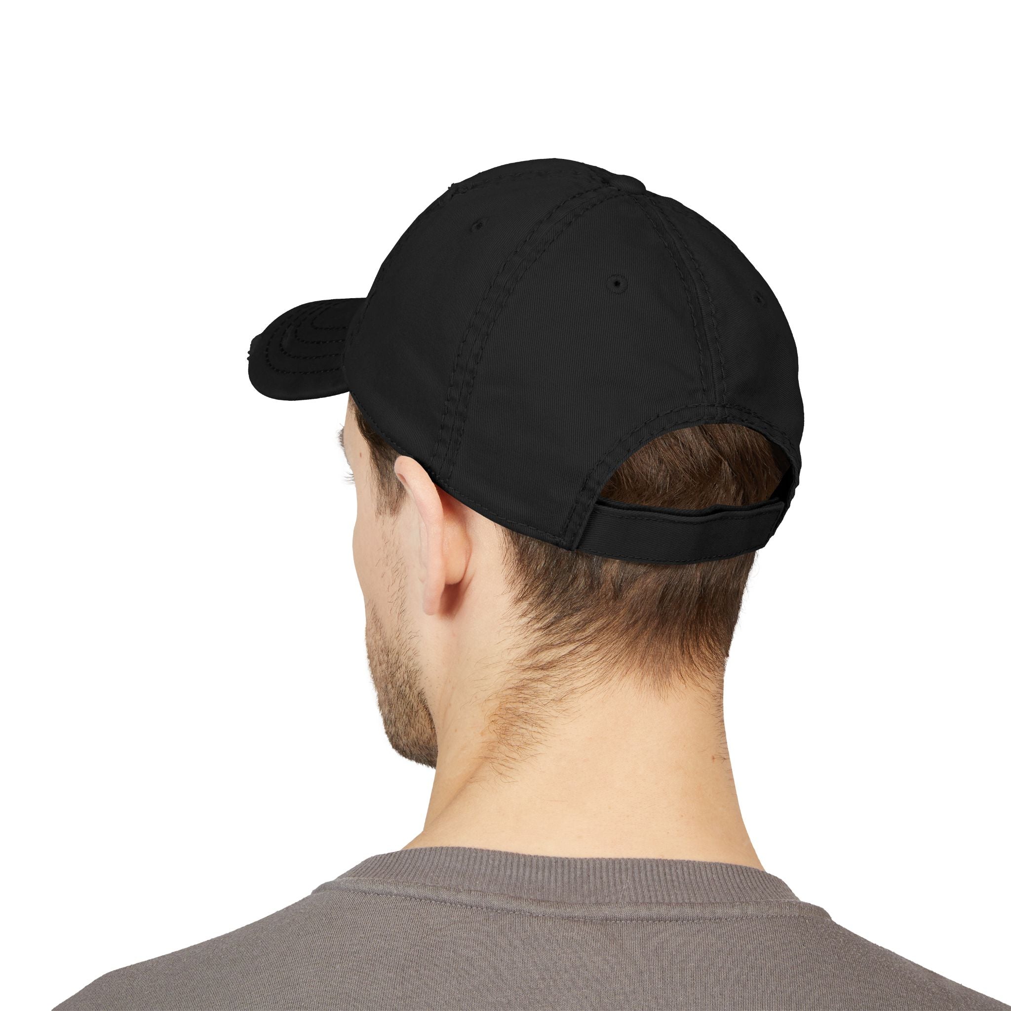 Distressed Embroidered 'DELUX' Dad Hat — Vintage Washed Baseball Cap