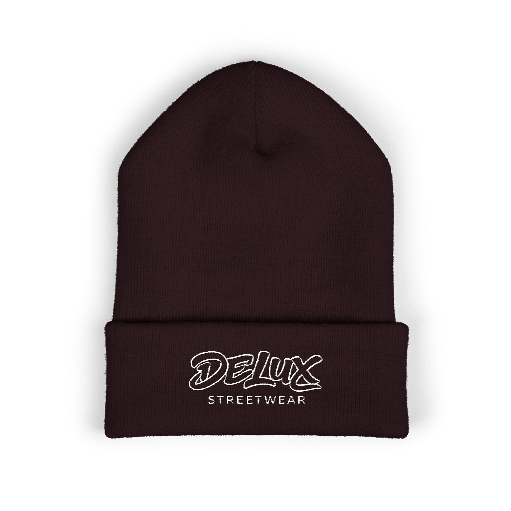 Delux Streetwear Embroidered Cuffed Beanie — Bold Knit Hat