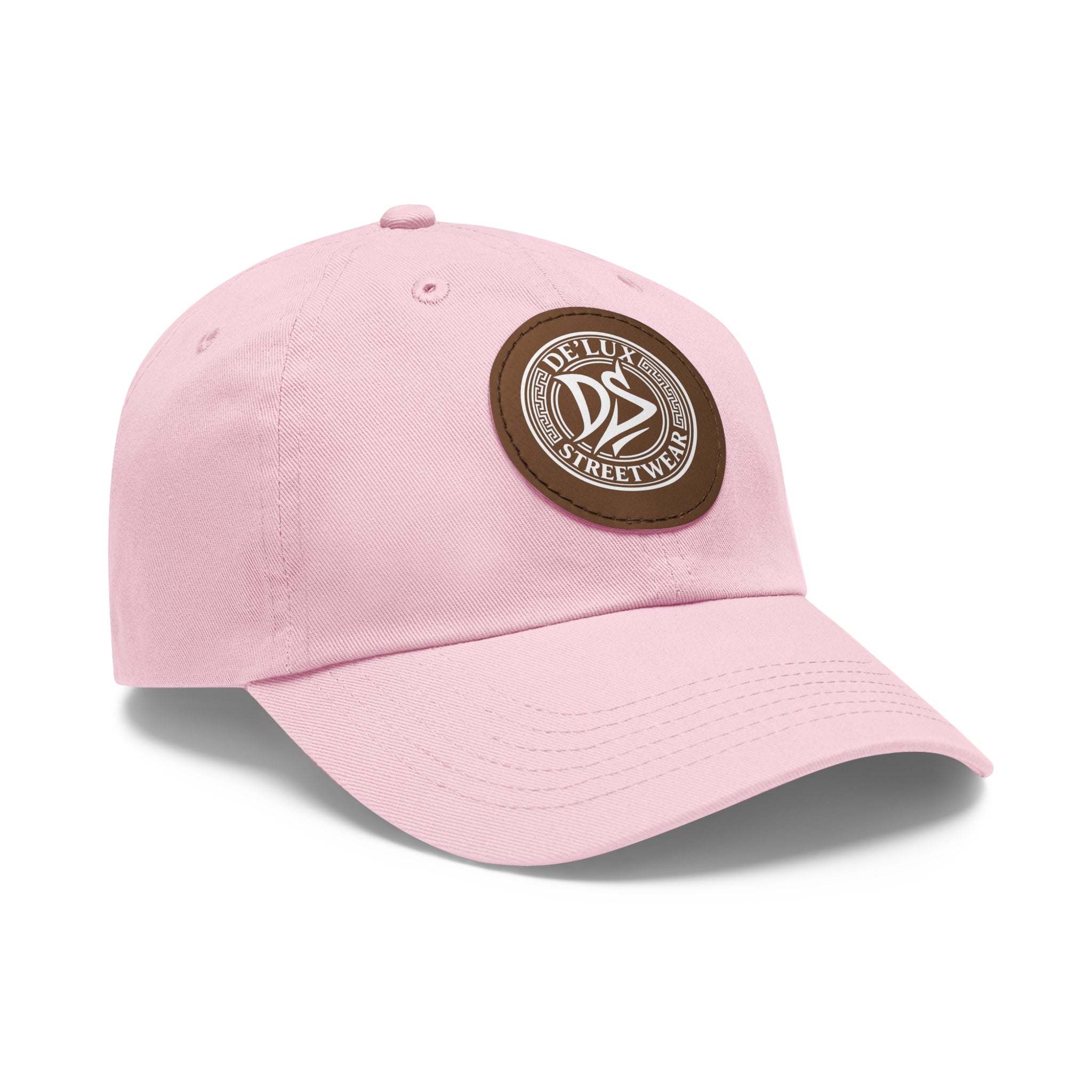 Deluxe Streetwear Leather Patch Dad Hat — Round Logo Cap