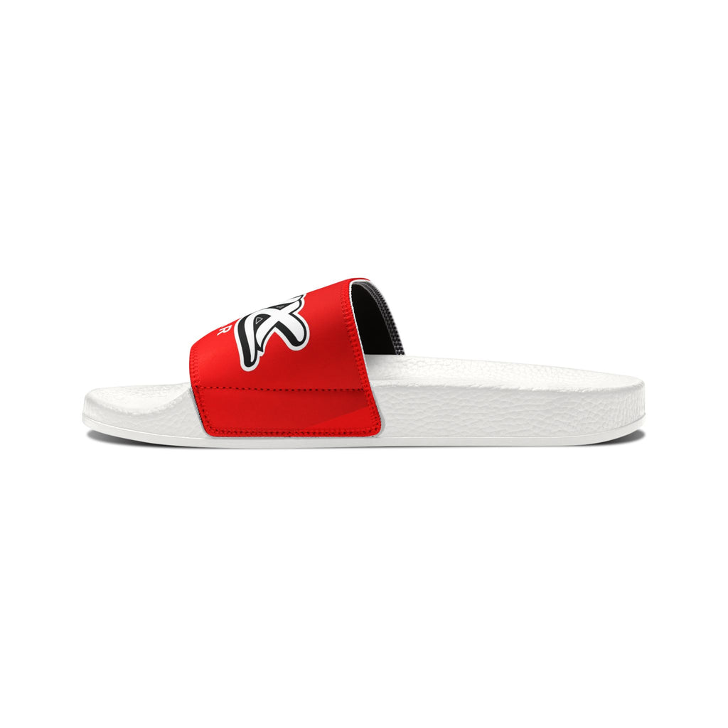 Youth Slide Sandals — Red "Delux Streetwear" Adjustable Strap