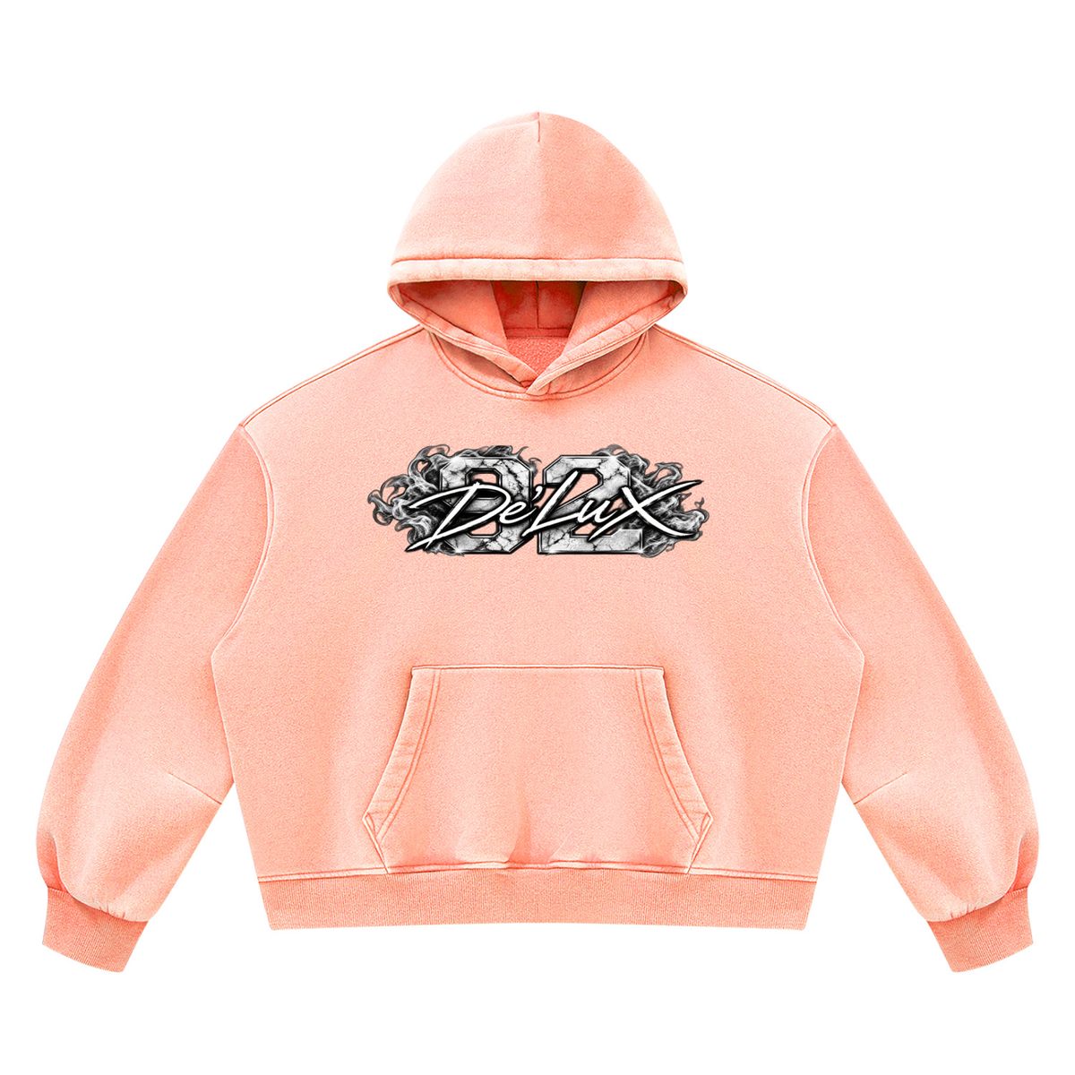 DeLuX Vintage Wash Boxy Fleece Hoodie
