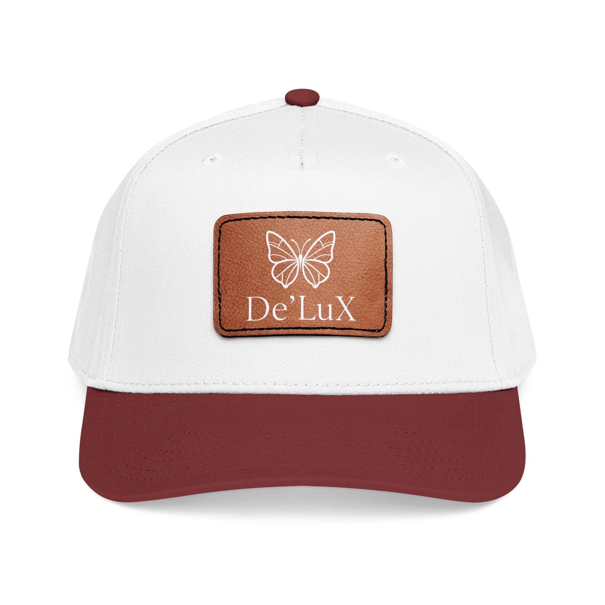 Leather Patch Baseball Cap — De'LuX Butterfly Mid-Profile Hat