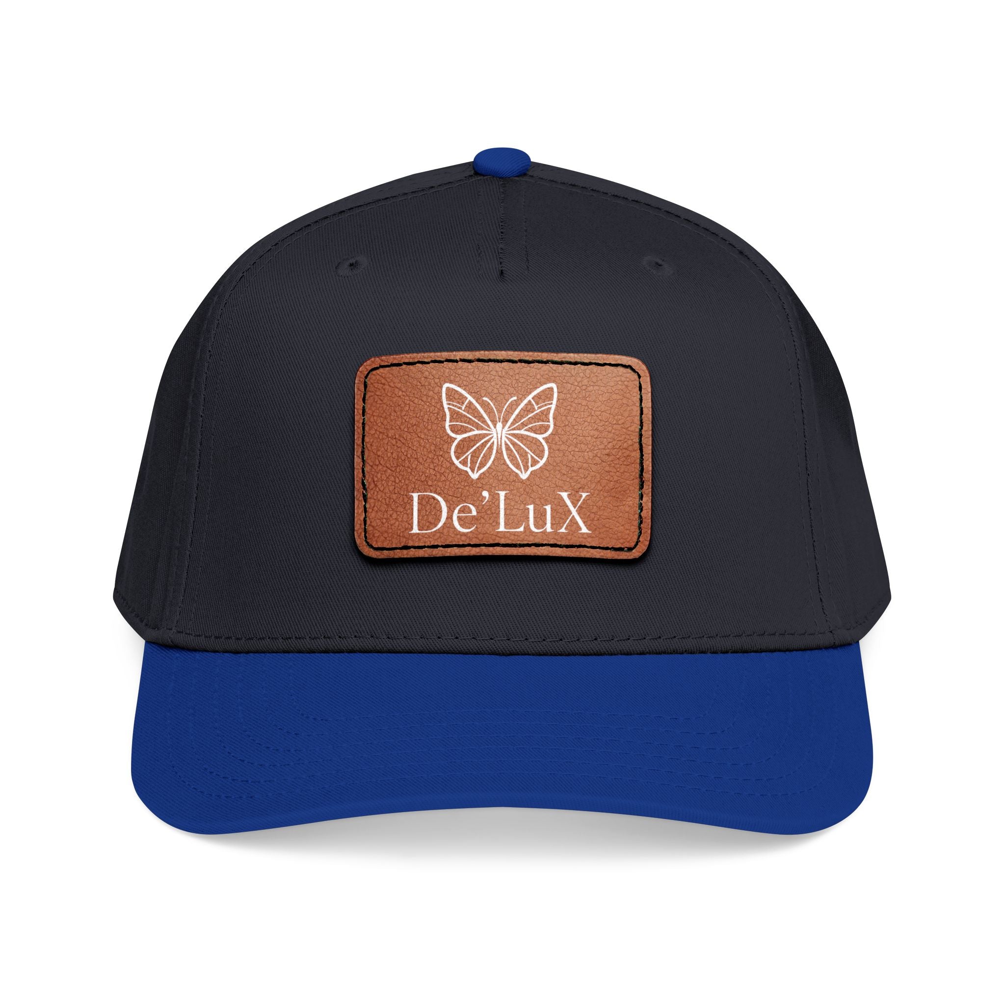 Leather Patch Baseball Cap — De'LuX Butterfly Mid-Profile Hat