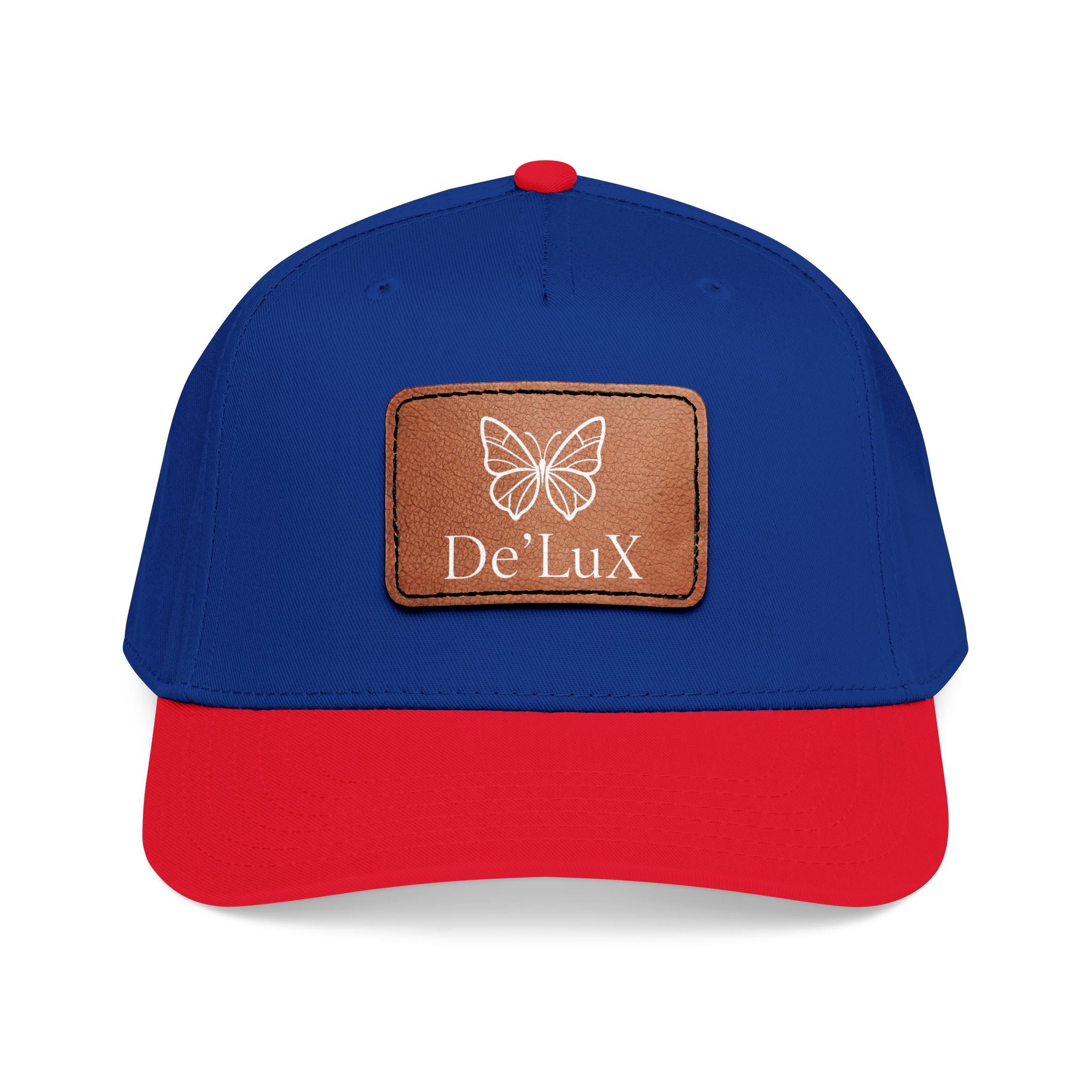 Leather Patch Baseball Cap — De'LuX Butterfly Mid-Profile Hat