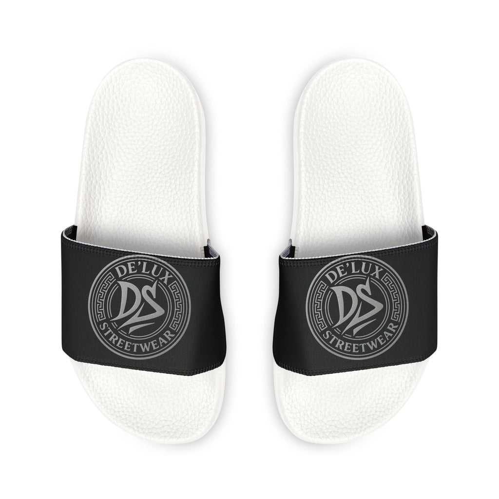 Men's Removable-Strap Slide Sandals — Black Logo Comfort Slides