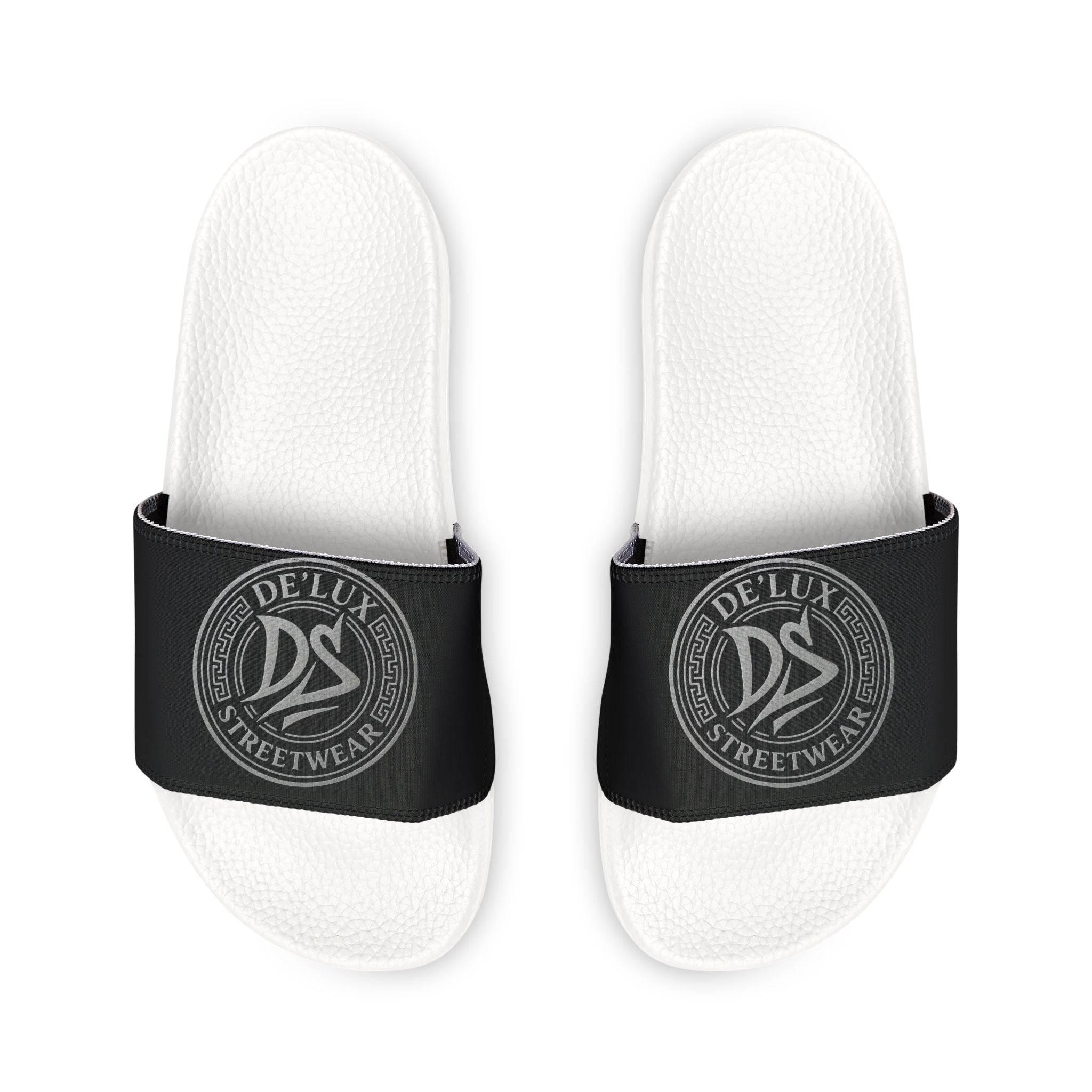 Men's Removable-Strap Slide Sandals — Black Logo Comfort Slides