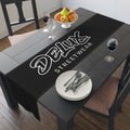 Delux Streetwear Black Logo Table Runner — Modern Minimalist Dining Decor