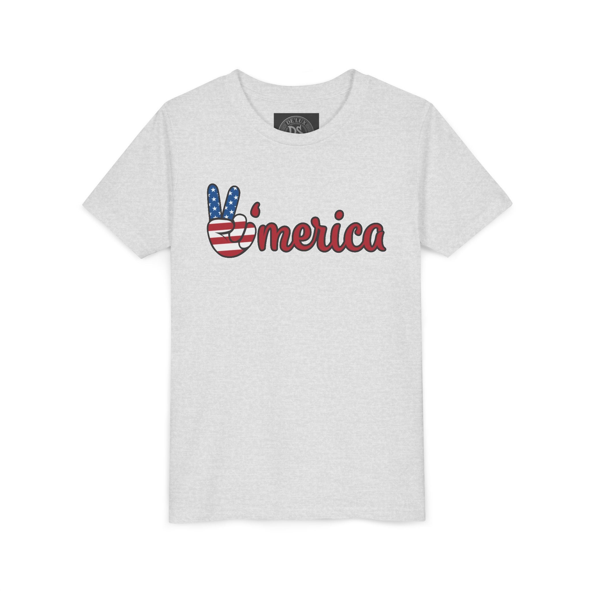 'Merica Peace Sign Youth Tee - Patriotic Fourth of July Kids Shirt