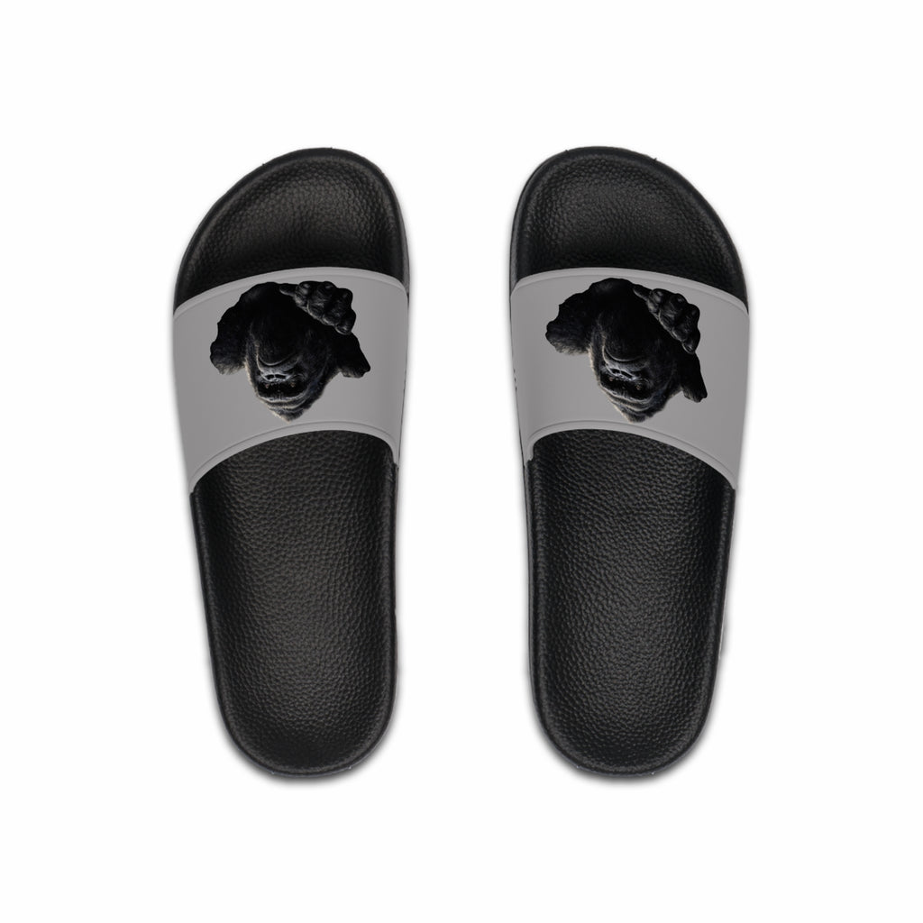 Men's Slide Sandals – Black Labrador Print Casual Slides