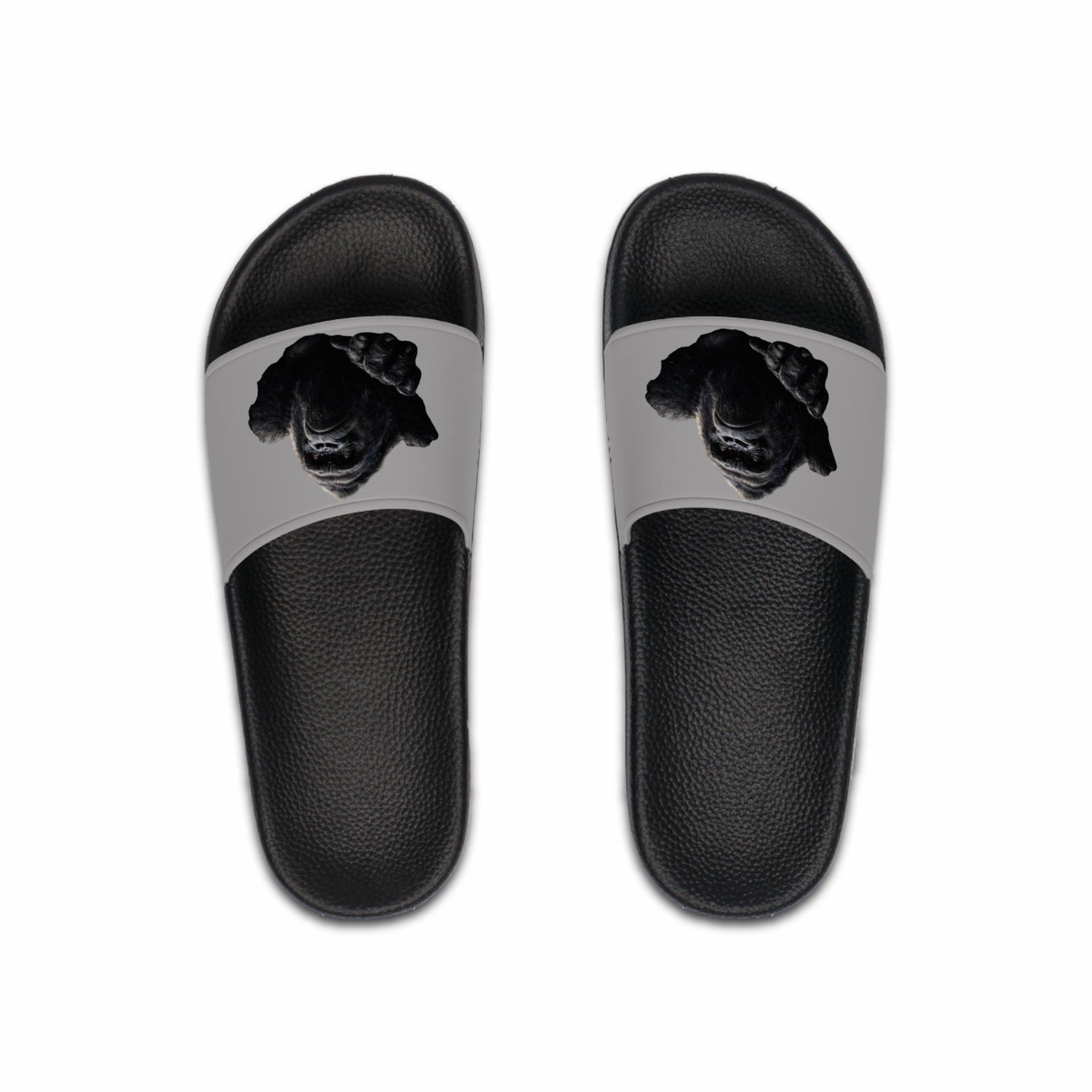 Men's Slide Sandals – Black Labrador Print Casual Slides