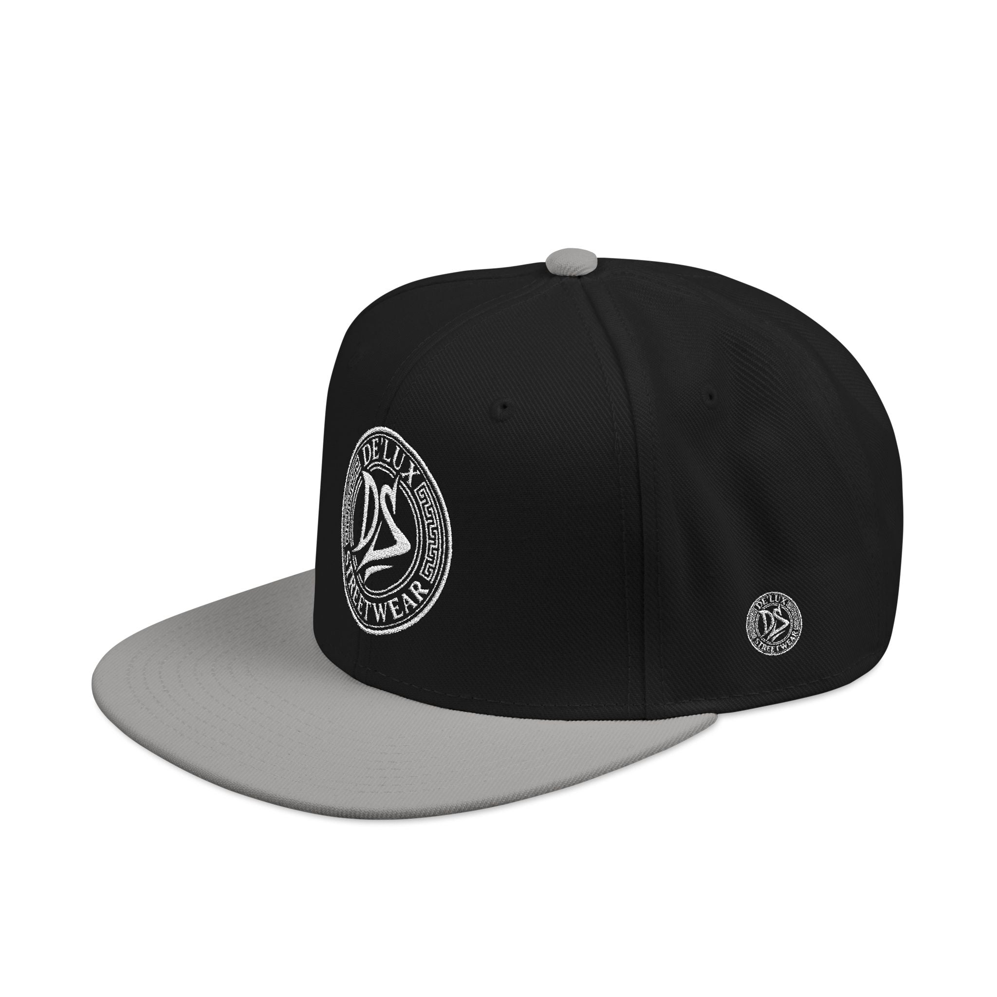 Embroidered Snapback Hat — Vintage Circle Logo Streetwear Cap