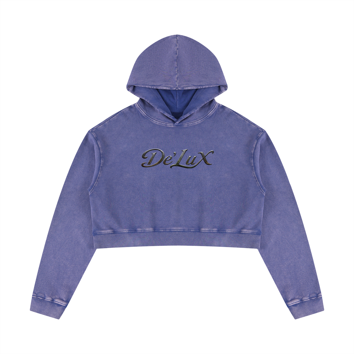 DeLuX Women’s Mineral Washed Crop Hoodie