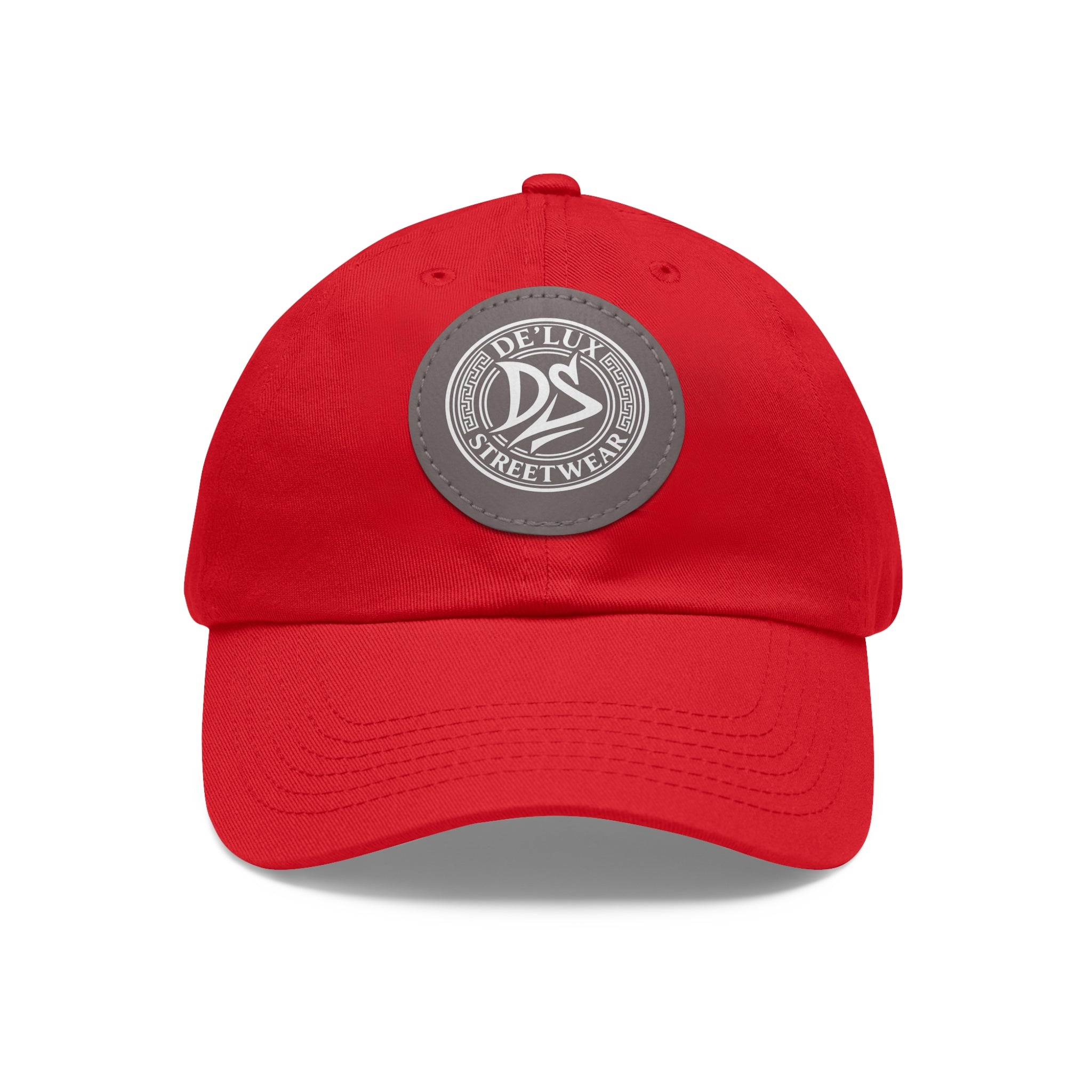 Deluxe Streetwear Leather Patch Dad Hat — Round Logo Cap