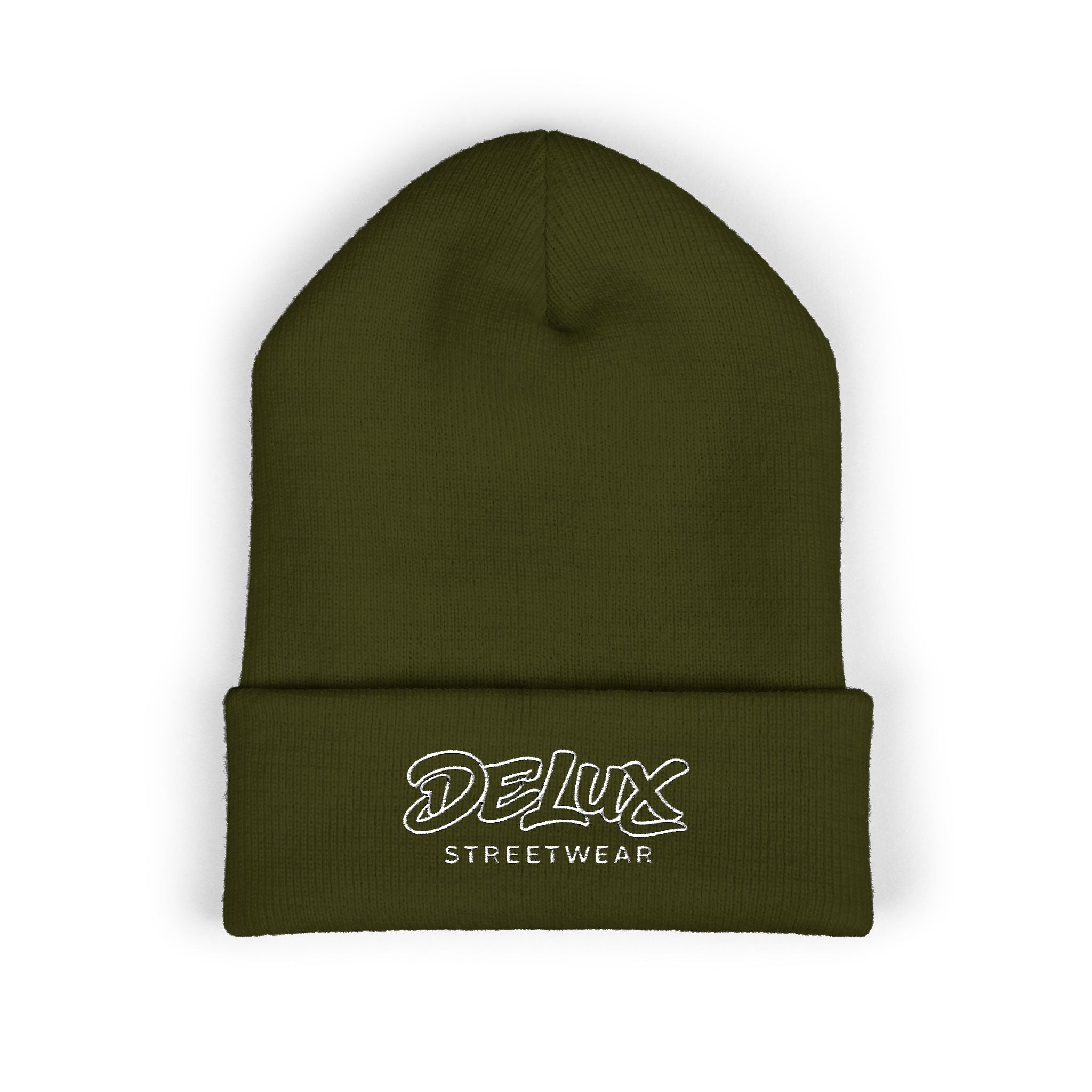 Delux Streetwear Embroidered Cuffed Beanie — Bold Knit Hat