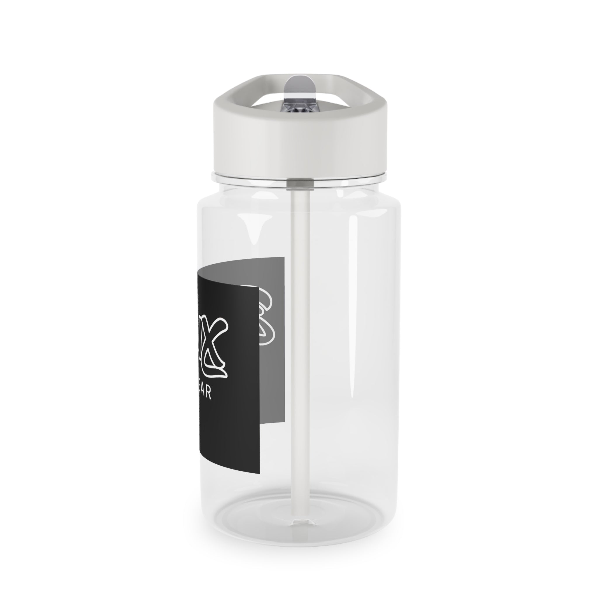 Delux Streetwear Tritan Water Bottle — Clear Sports Bottle with Straw