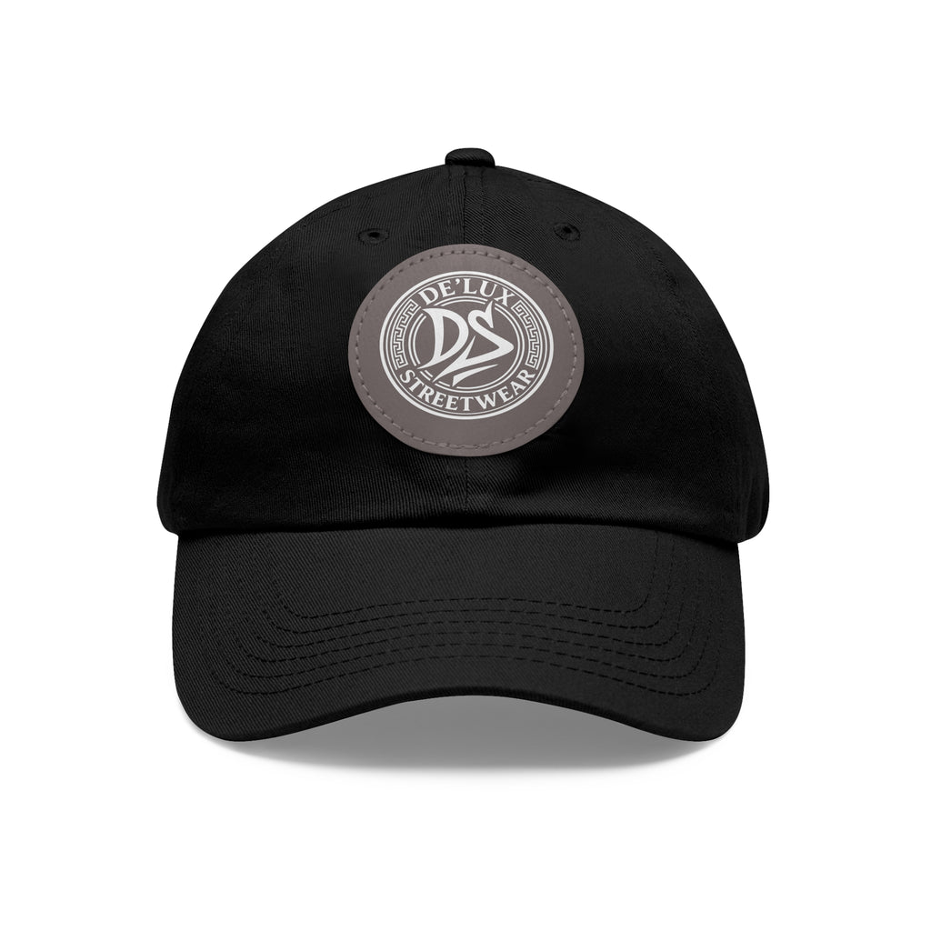 Deluxe Streetwear Leather Patch Dad Hat — Round Logo Cap