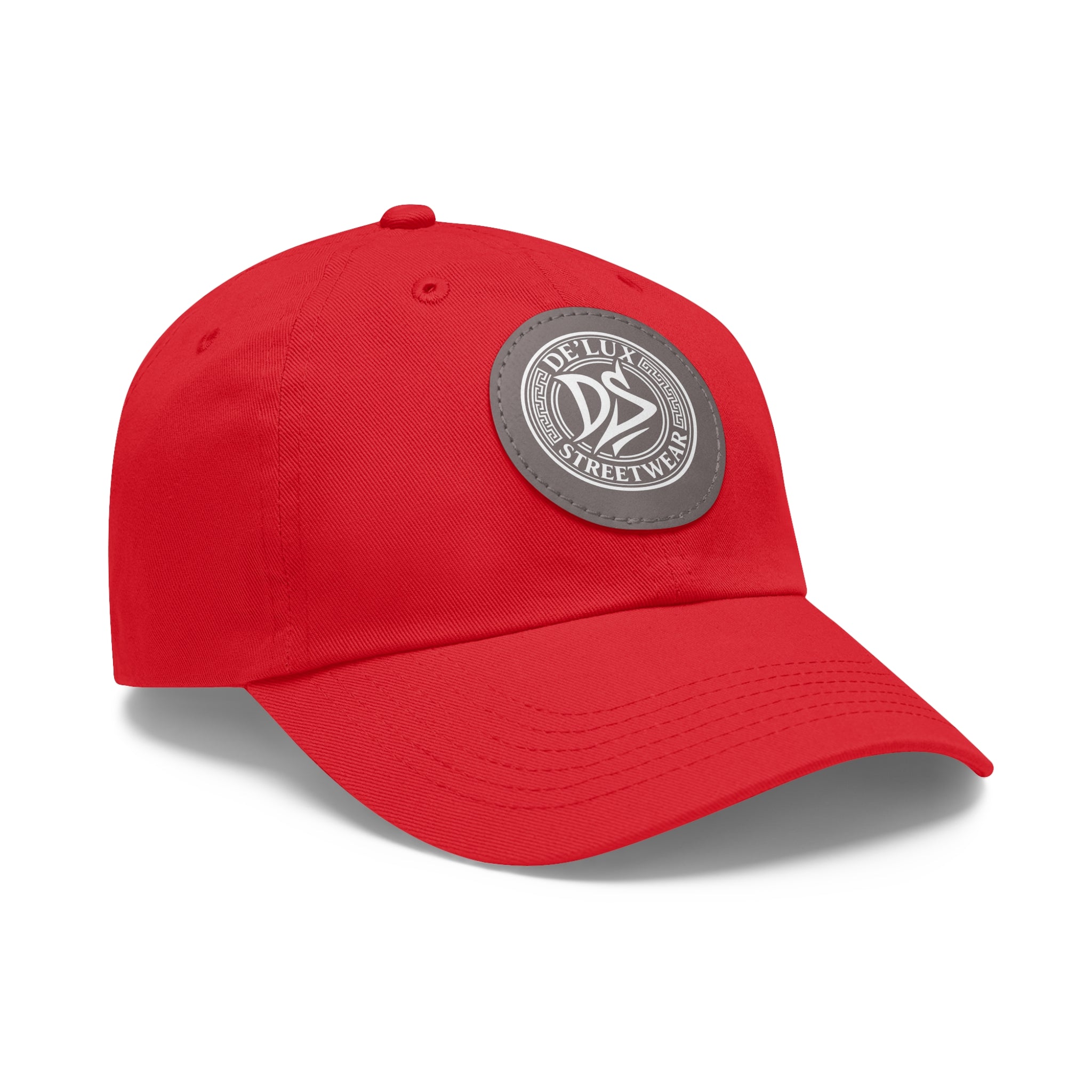 Deluxe Streetwear Leather Patch Dad Hat — Round Logo Cap