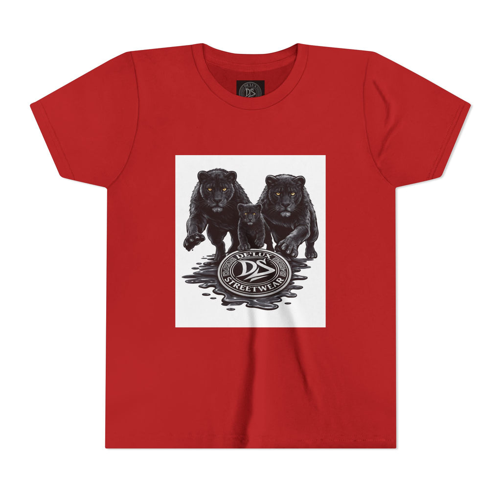 Youth Tee — Twin Black Panthers Graphic Kids T-Shirt